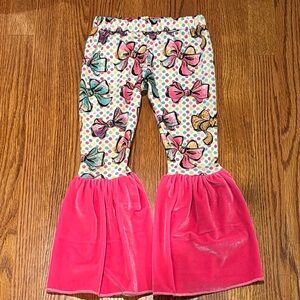 Little Southern Swag Bows with Velvet Bell Bottom Sz 5T